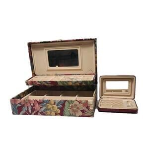 Vintage Mele Floral Tapestry Jewelry Box